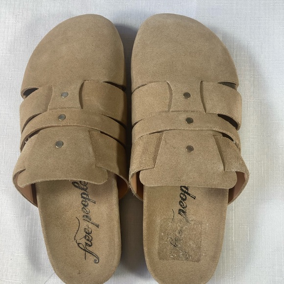 NWOT Free People Sunday Season Suede Mules, Sand, Size EU 38 (US 8) - Picture 6 of 10